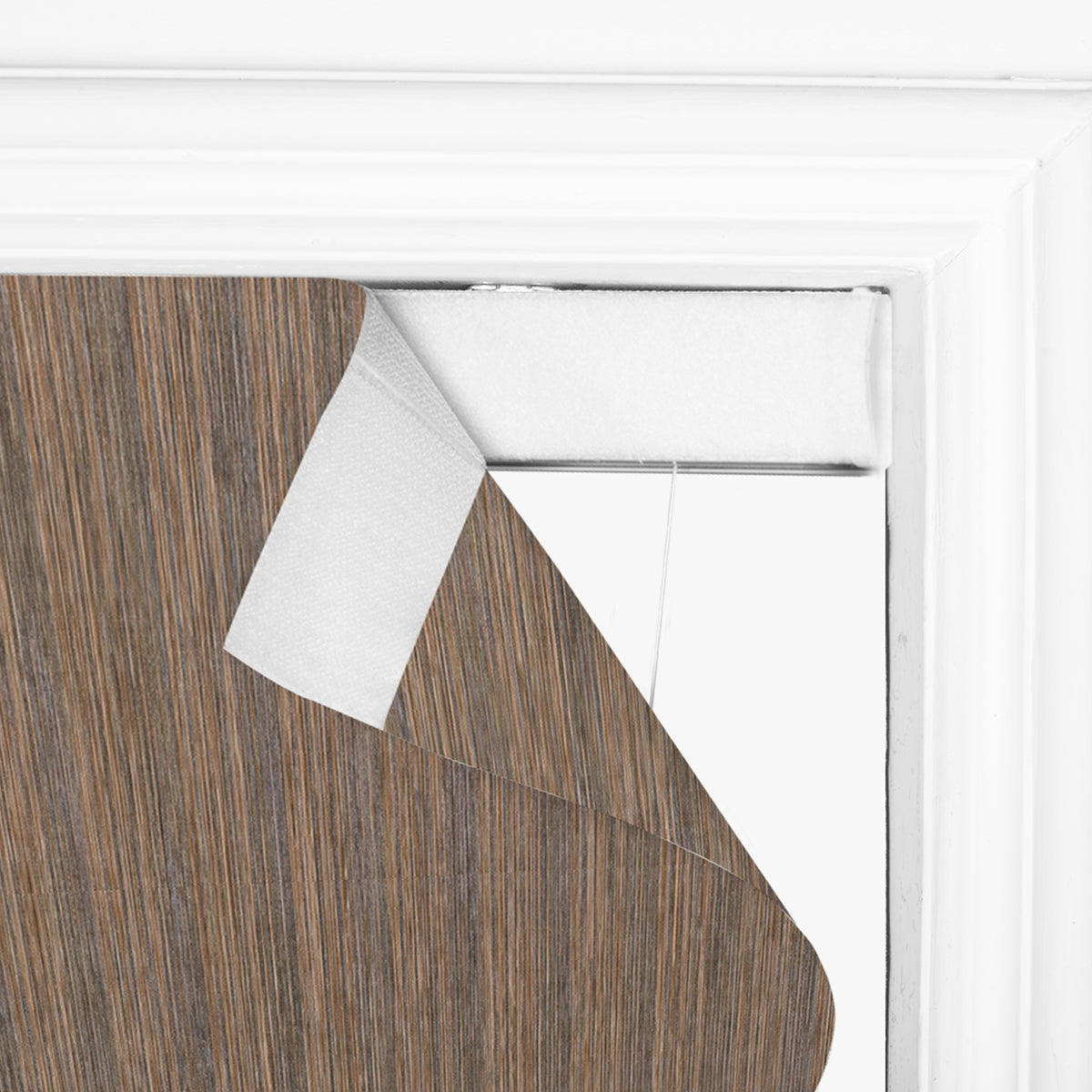 Berissa Natural Woven 70 Blackout Lien Fabric Roman Shades: Headrail Detail 1