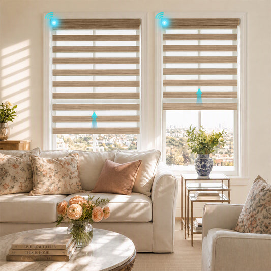 Berissa Custom Size Modern Day and Night Zebra Blinds