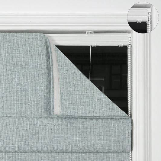 Berissa Flat Fold Clean Custom Loop Cord Lift Roman Shades