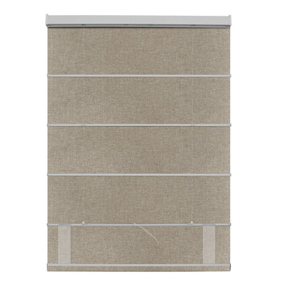 Berissa Classic Linen Glow Roman Shades Cordless Child Safe: Rear View