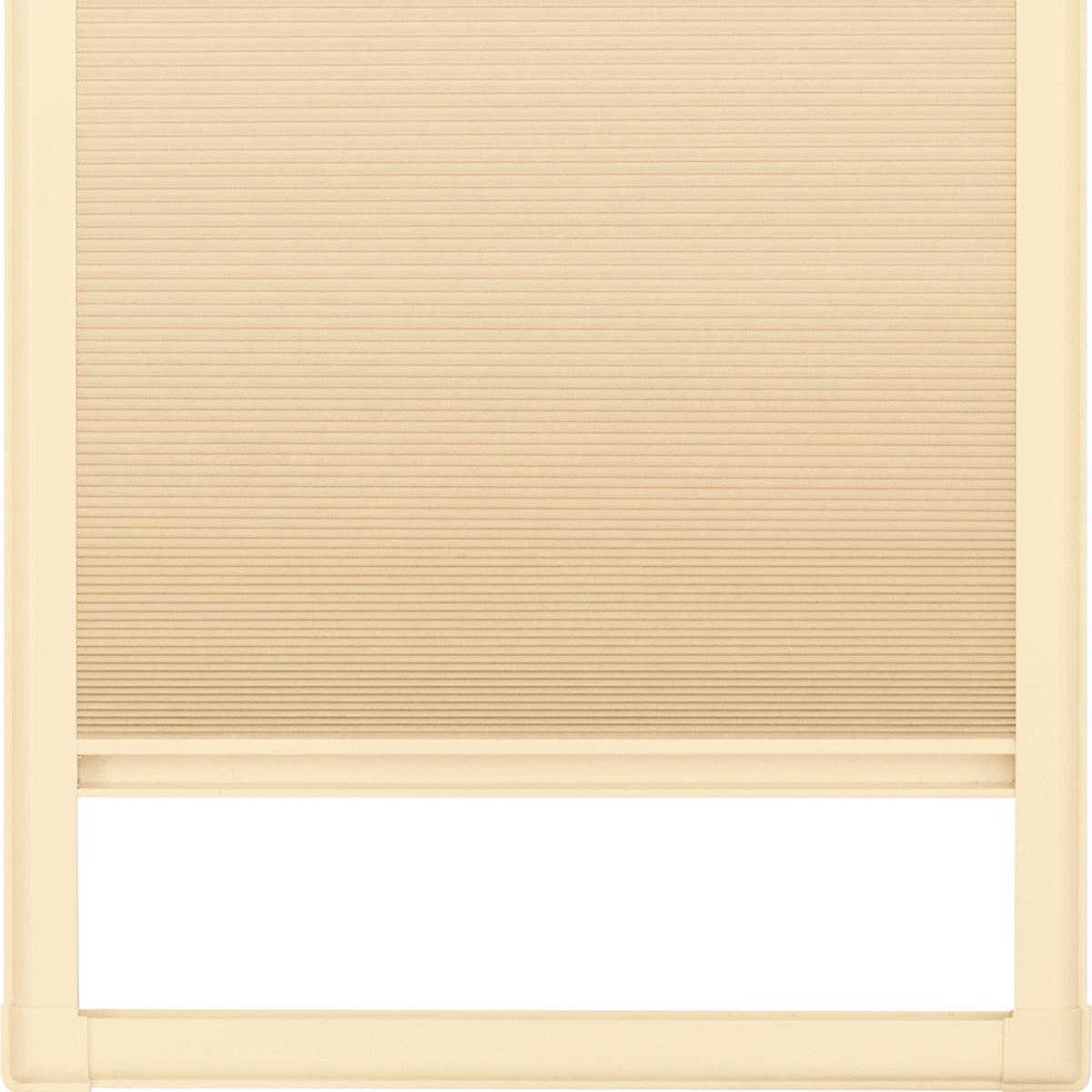 Berissa No Drill Honeycomb Blinds Perfect Fit Frame Sun Shades in a light beige color, showcasing its sleek design.