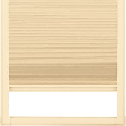 Berissa No Drill Honeycomb Blinds Perfect Fit Frame Sun Shades in a light beige color, showcasing its sleek design.