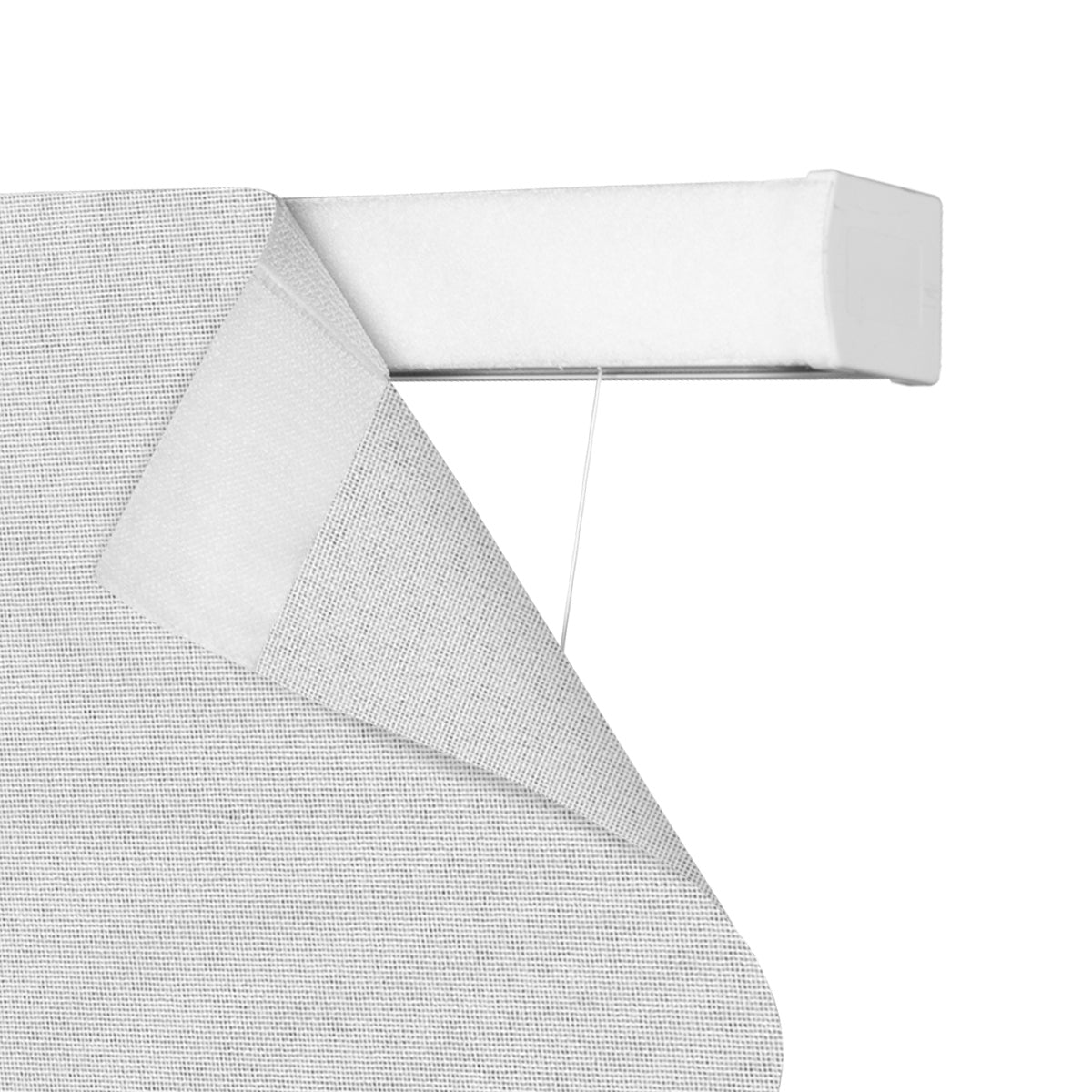 Detail of Berissa Classic Roman Shades Cordless Child Safe showcasing natural woven fibers and sleek design.