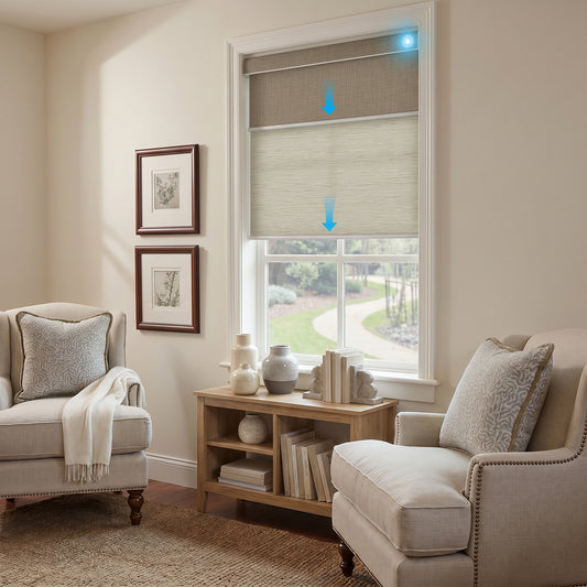 Berissa Double-layered Fabric Layer Suitable for Motorized Roller Shades