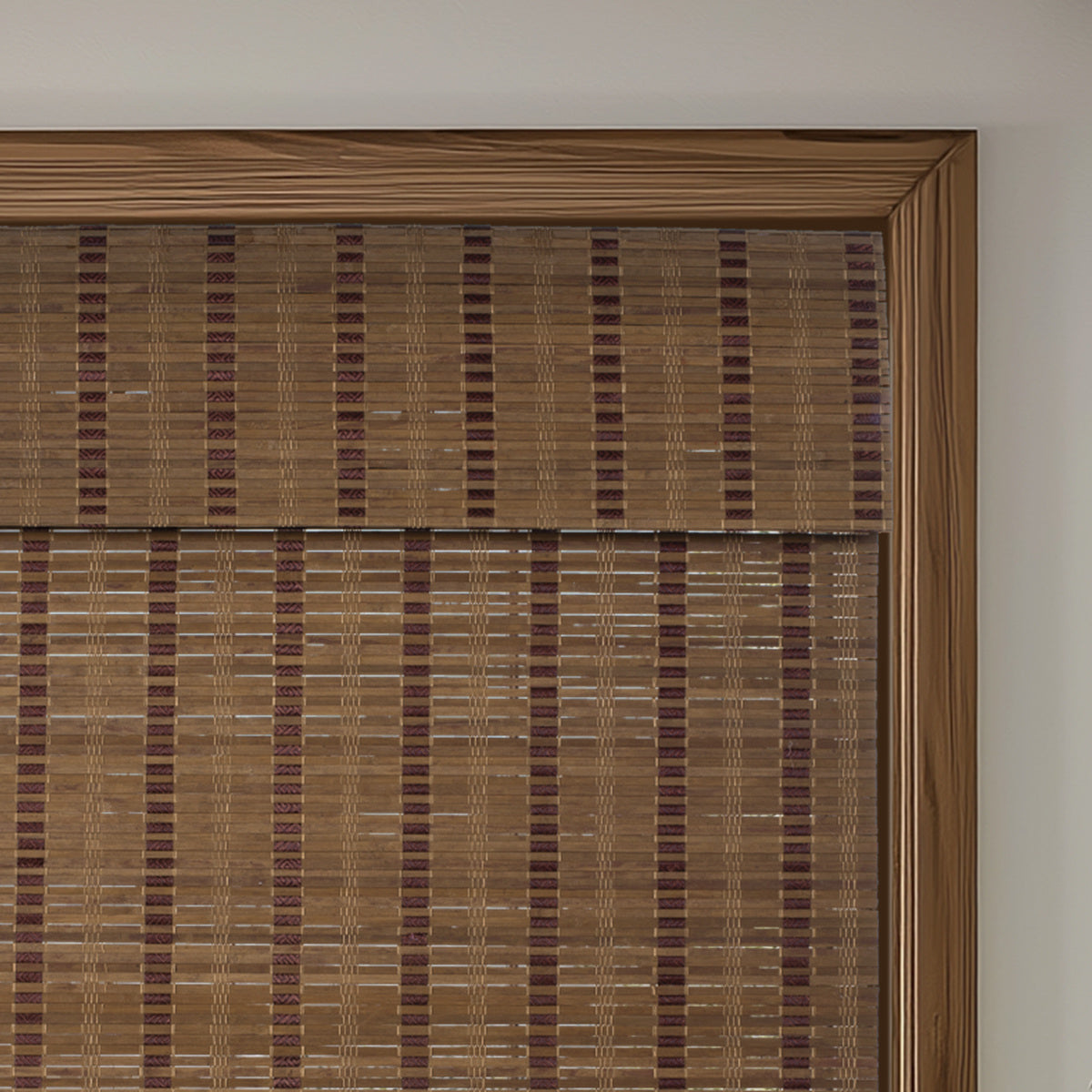 Berissa Minimalist Natural Contemporary Eco Chic Premium  Bamboo Shades featuring a warm bamboo texture.