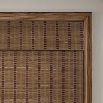 Berissa Minimalist Natural Contemporary Eco Chic Premium  Bamboo Shades featuring a warm bamboo texture.