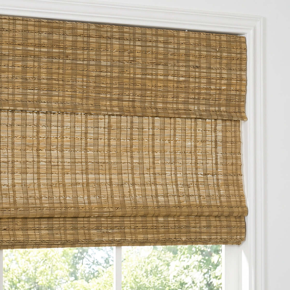 Berissa Natural Bamboo Ramie Woven No Drill No Tool Shades showcasing natural woven textures for a warm, calming atmosphere.