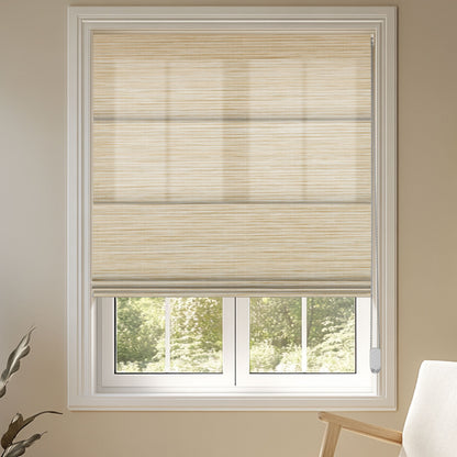 Berissa Corded Natural Warmth Subtle Stripes Beige Harmony Roman Blind