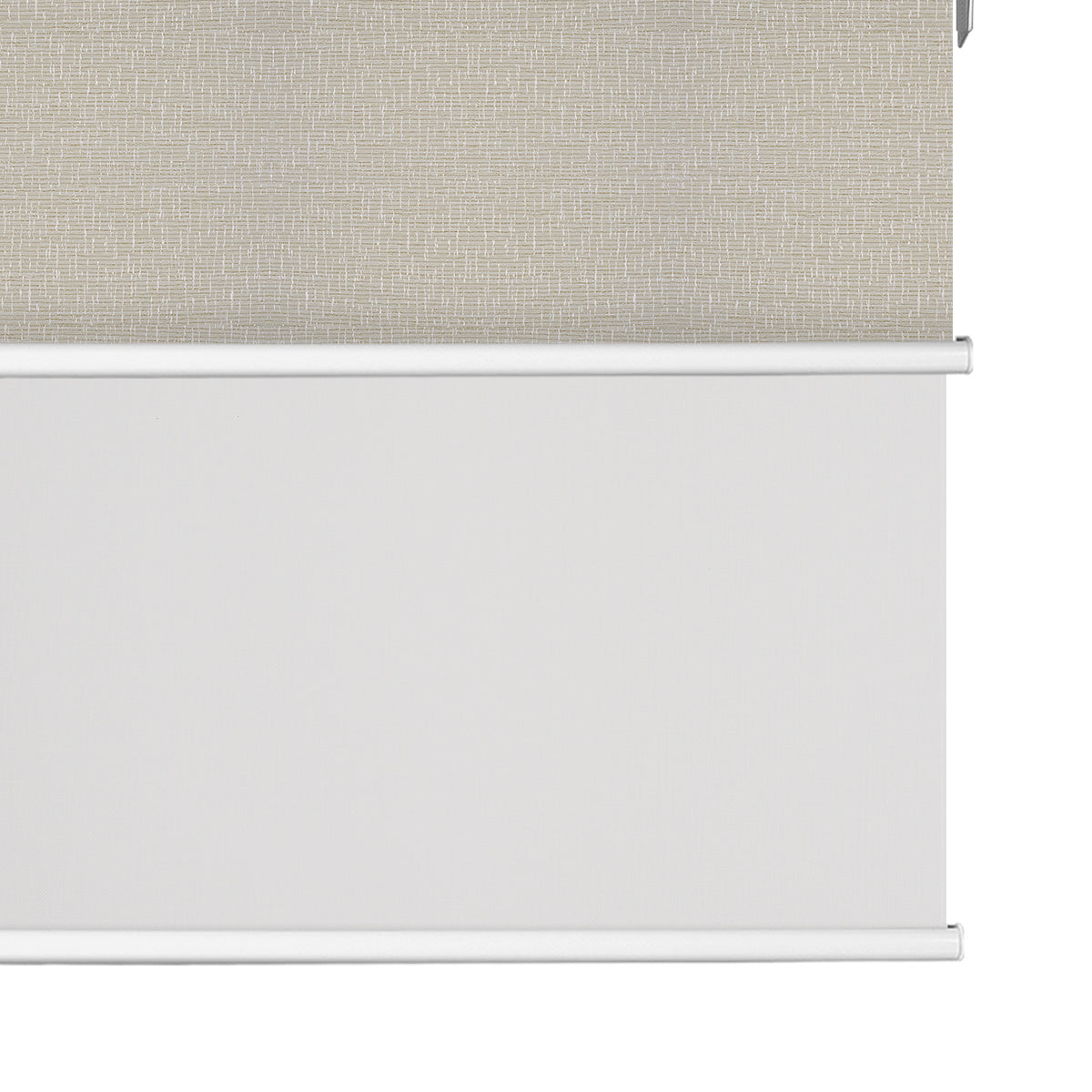 Light Filtering White +Blackout Beige