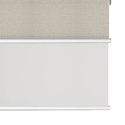 Light Filtering White +Blackout Beige