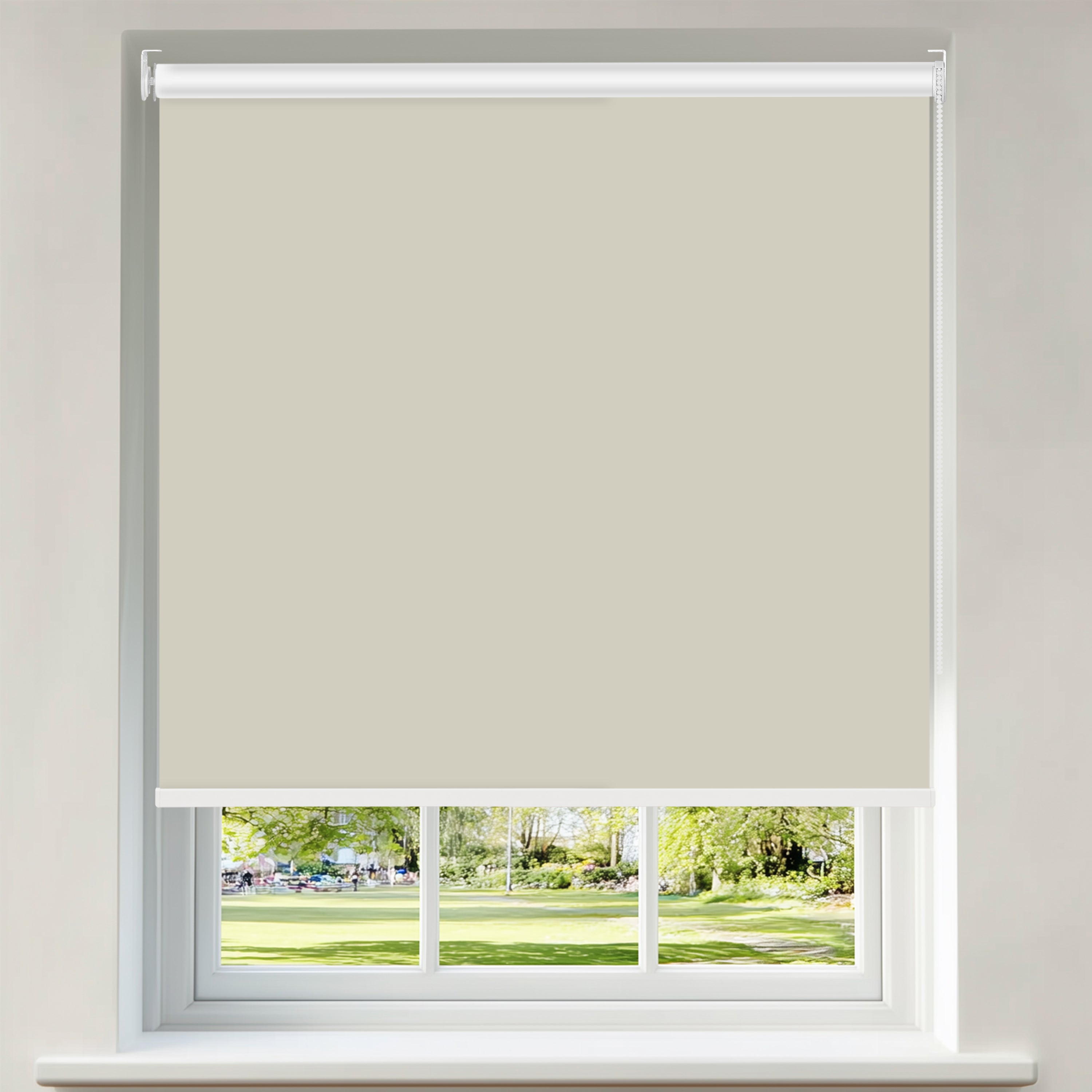 Berissa Classic Corded Pull Blackout Smooth Fabric Roller Shades: Product Showcase Image