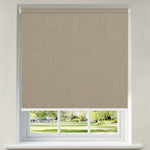 Berissa Classic Corded Pull Blackout Texture Linen Roller Shades: Product Showcase Image