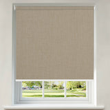 Berissa Classic Corded Pull Blackout Texture Linen Roller Shades: Product Showcase Image
