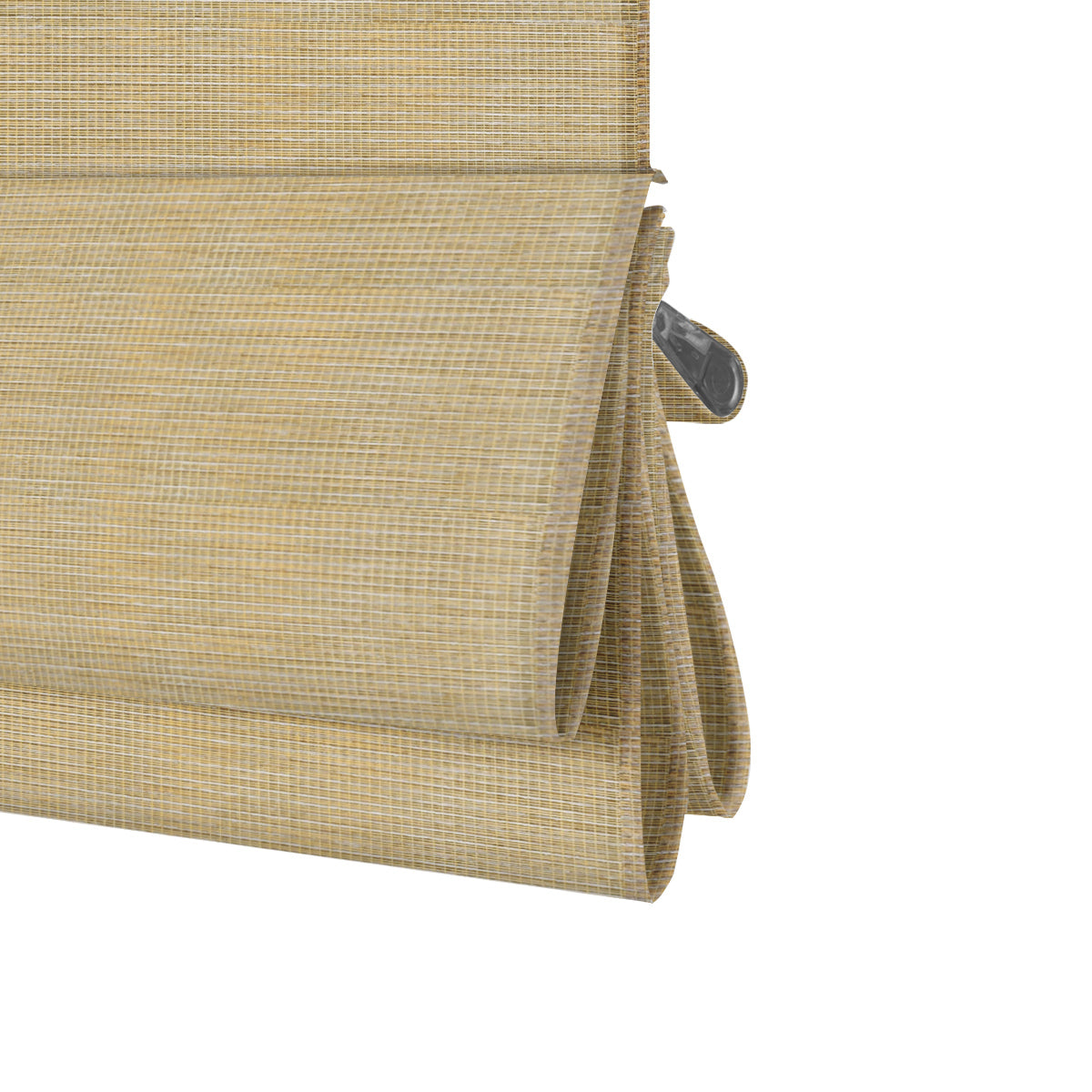 Berissa Drill-Free Bordered Hemp Roman Blind  Neat and Natural