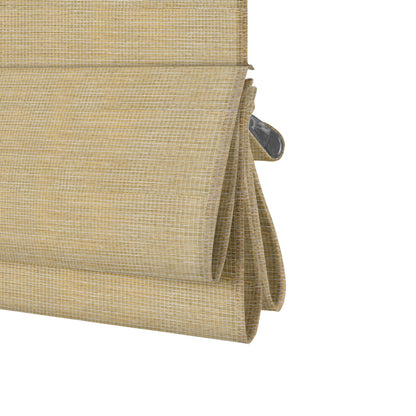 Berissa Drill-Free Bordered Hemp Roman Blind  Neat and Natural