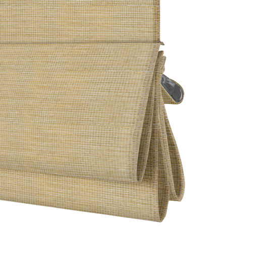 Berissa Drill-Free Bordered Hemp Roman Blind  Neat and Natural