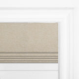 Berissa Double Shades HanDe Series Blackout and Semi View White Roman Shadess: Headrail Detail 1