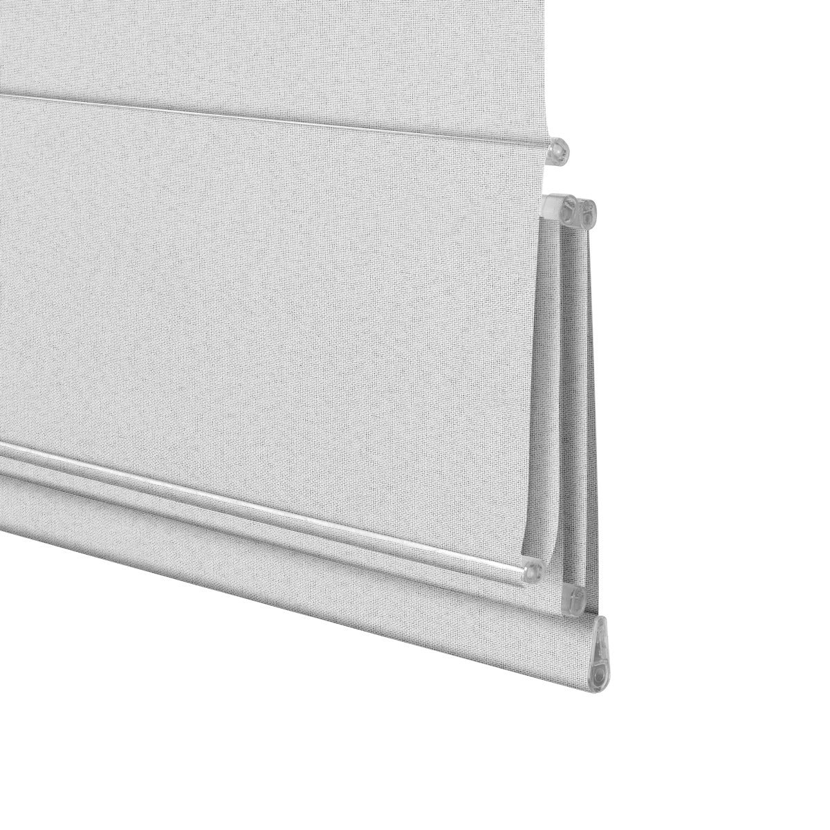 Berissa Classic Roman Shades Cordless Child Safe close-up view, showcasing high-quality natural woven fibers.