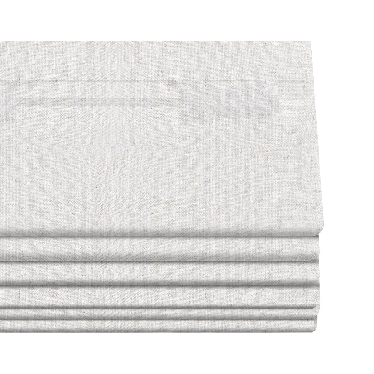 Berissa Soft Creamy Cotton Beige Textured Roman Shades: Headrail Detail 2