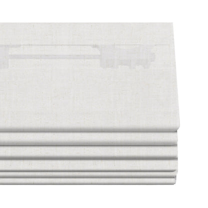 Berissa Soft Creamy Cotton Beige Textured Roman Shades: Headrail Detail 2
