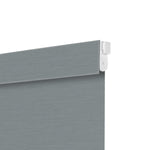 Berissa Classic No Drill Perfect Fit Without Light Leakage Cordless Roller Shades in gray, showing top mechanism.