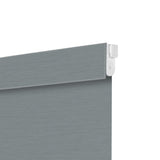Berissa Classic No Drill Perfect Fit Without Light Leakage Cordless Roller Shades in gray, showing top mechanism.
