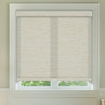 Berissa Full Wrap-around Cassette Valance Roller Shades in a modern window setting, enhancing interior decor.