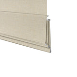 Berissa Custom Linen Vista Linen Classic No Drill Roman Shades showcasing refined linen-inspired fabric.