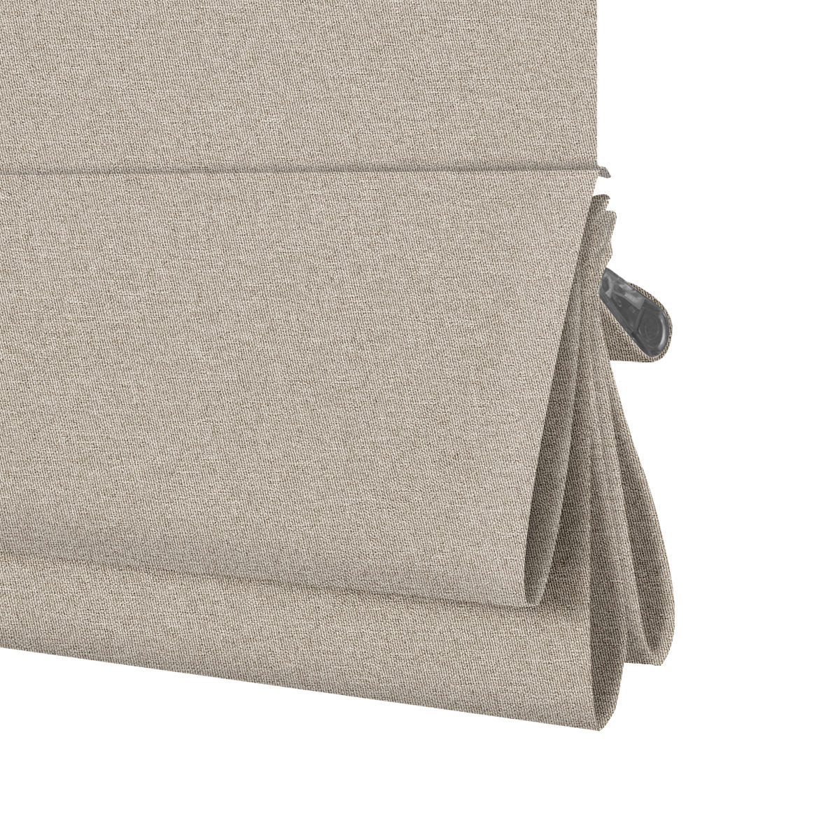 Close-up of Berissa Crafted Folds Mini Roman Shades No Drill Easy to Install in natural hemp texture.