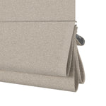 Close-up of Berissa Crafted Folds Mini Roman Shades No Drill Easy to Install in natural hemp texture.