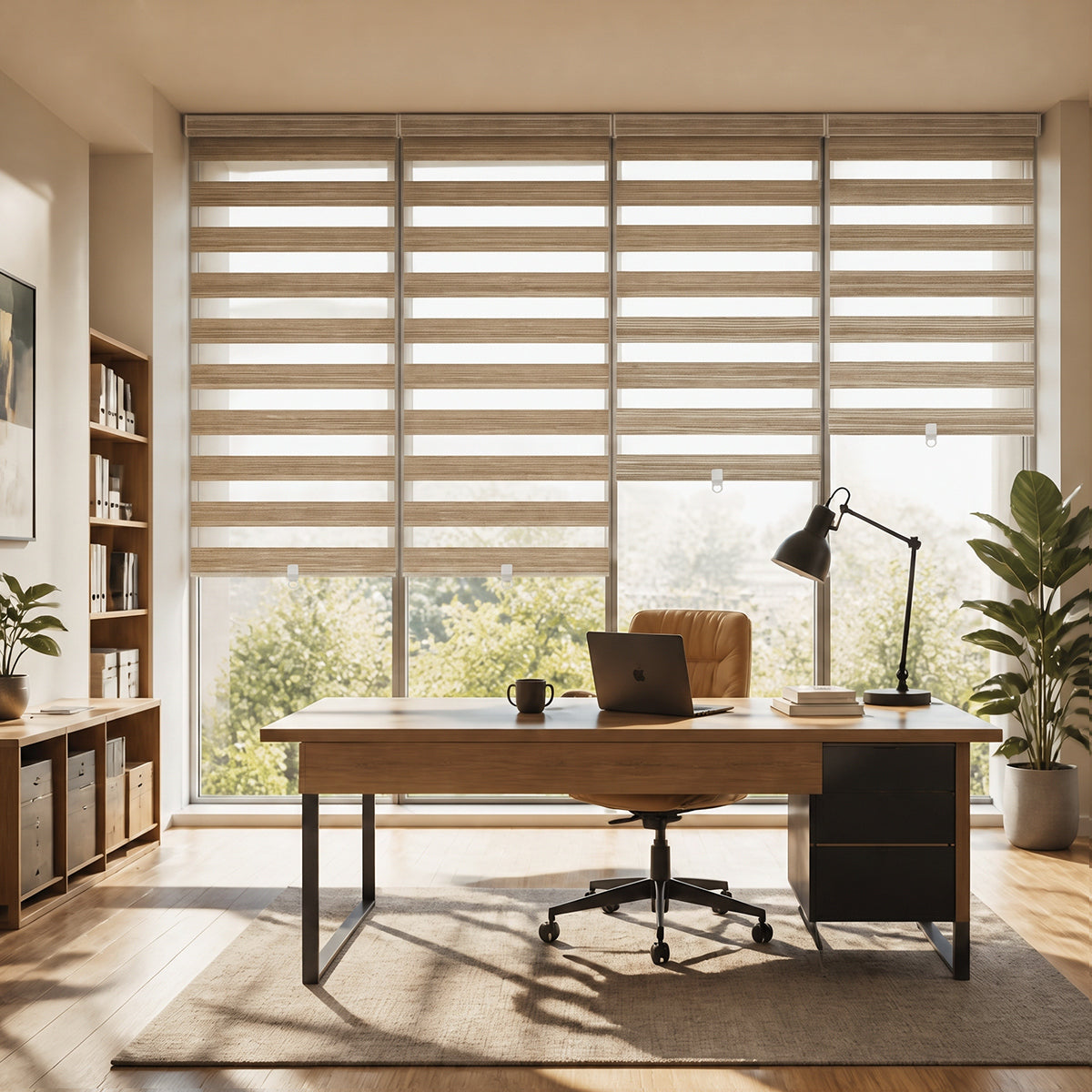 Berissa Custom Size Modern Day and Night Zebra Blinds