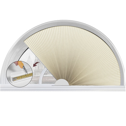 Berissa Convenient Half Circle Cordless No Drill Honeycomb Blinds: 