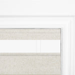 Berissa Linen-Inspired Blackout Fabric With Refined Straw-Tone Striping Roman Shades: Headrail Detail 1