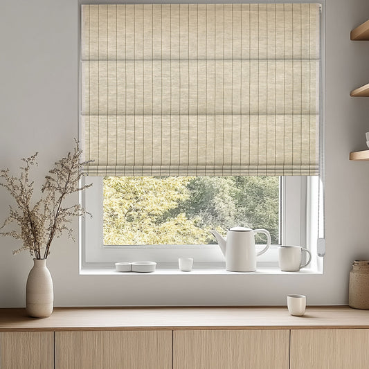 Berissa Natural Woven  Customized Window Cord Light Filtering Roman Shades