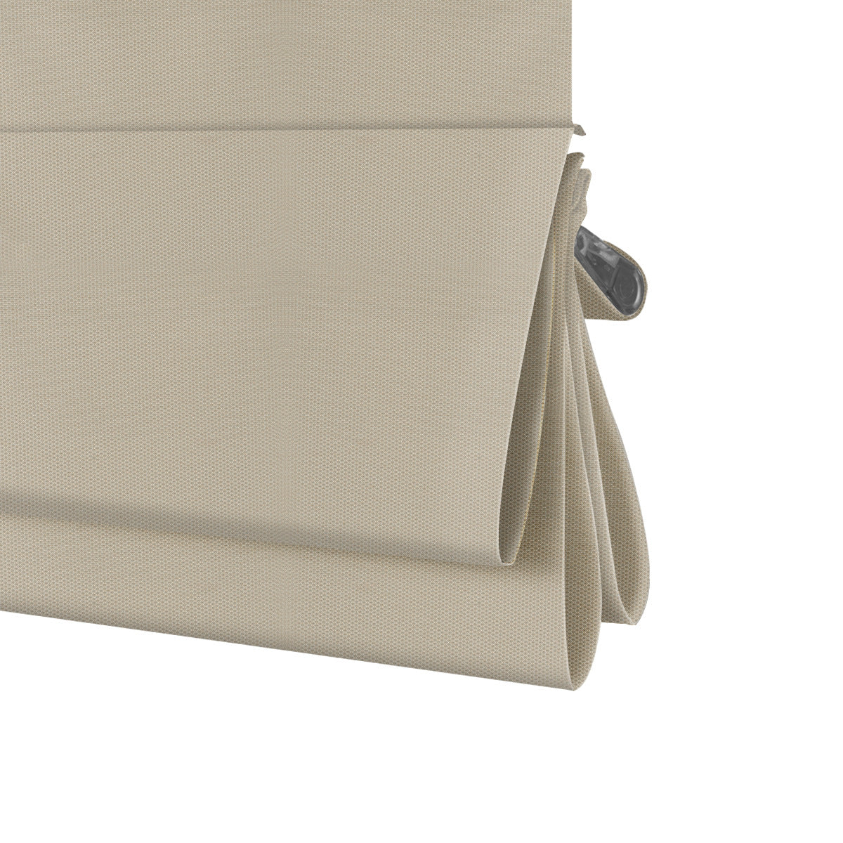 Berissa Custom No Drill Soft Blackout Roman Shade Cordless showcasing a plush cloud-like waffle texture in soft beige.