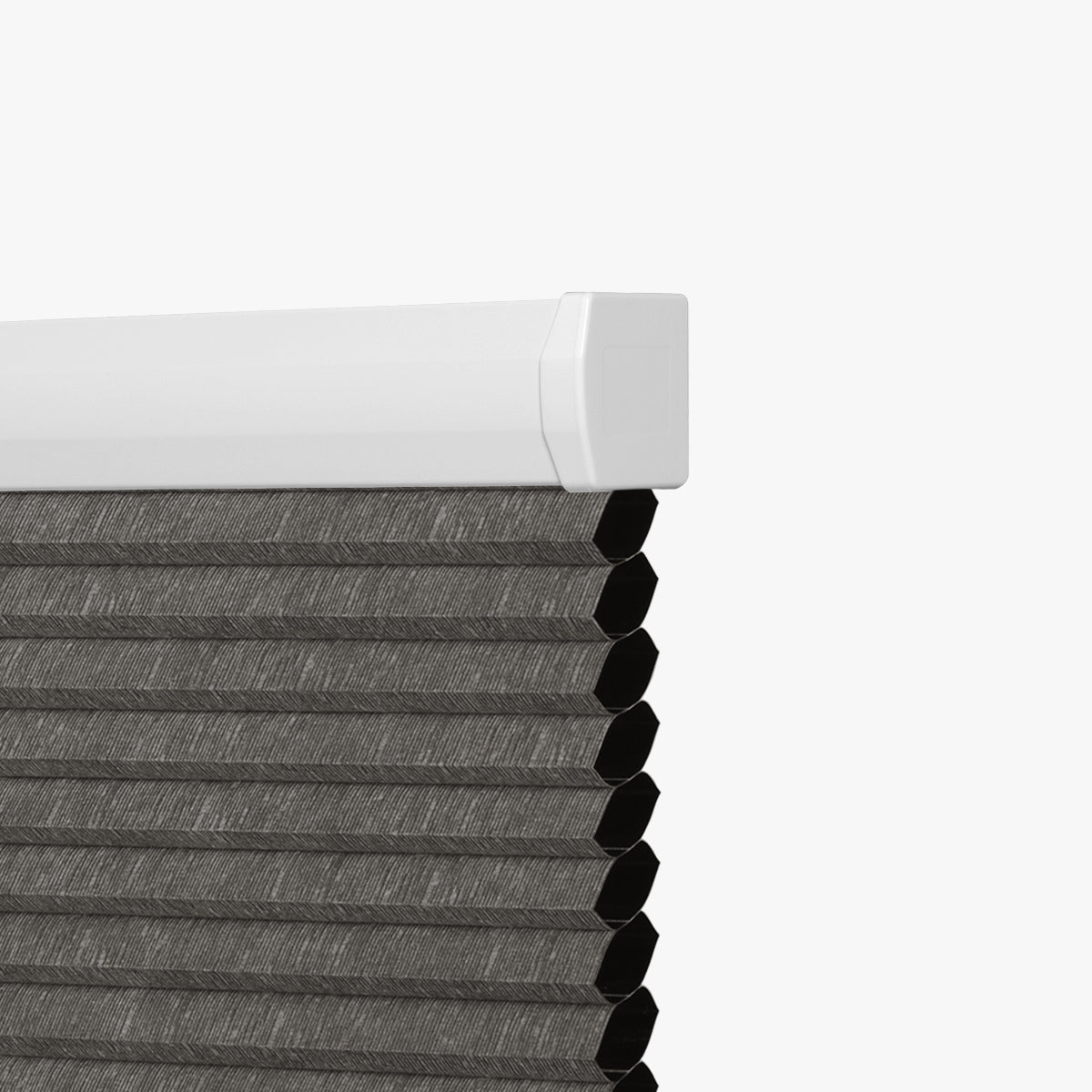 Berissa Blackout  Jacquard Textured Honeycomb Cellular Shades in modern gray fabric with honeycomb structure.