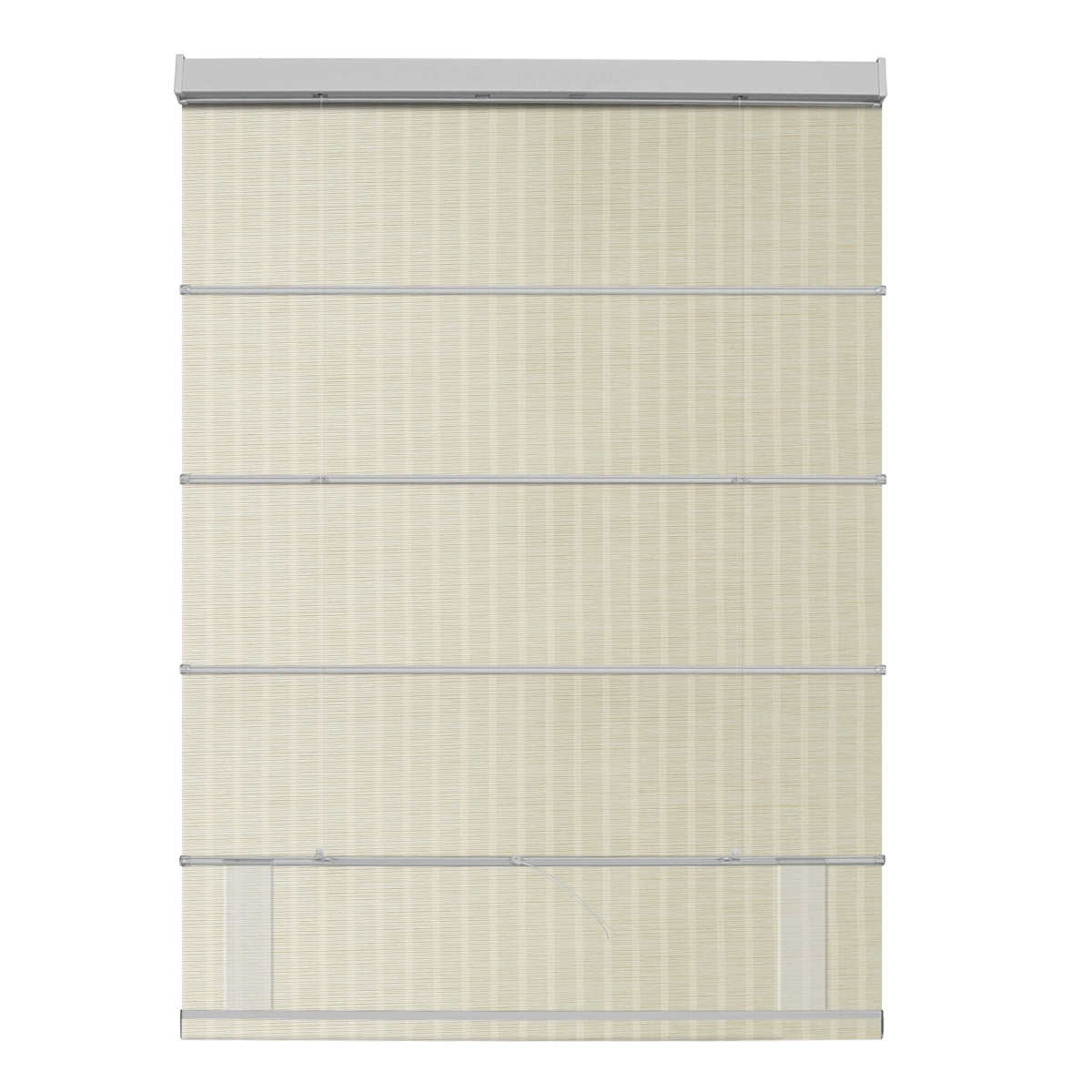 Berissa Natural Style Faux Bamboo Roman Shades showcasing a light-filtering woven texture for a warm, organic home aesthetic.