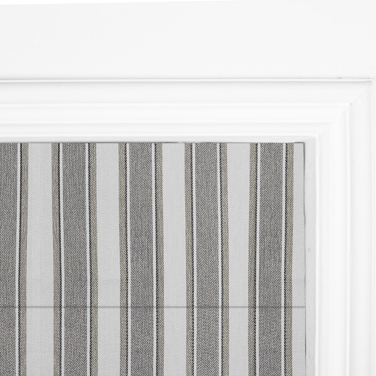 Berissa Modern No Tool Vertical Stripe Cordless Roman Shade: Headrail View