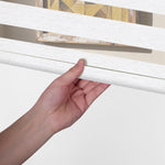 Berissa Wheat Inspired Blackout Free-Stop Zebra Blinds Cordless Child Safe showing easy operation mechanism