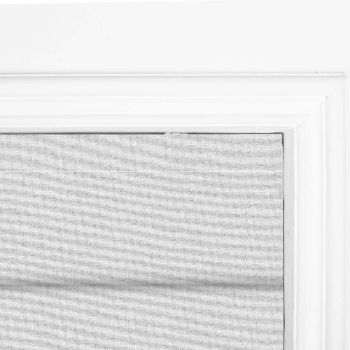 Berissa Custom Blackout Soft Fold Sheer Roman Shades Cordless: Headrail Detail 1