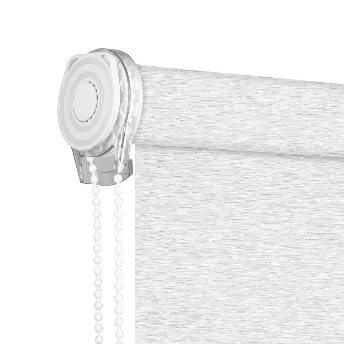Berissa No Drill Corded White Light Filtering Jacquard Roller Blinds: Headrail Detail 1