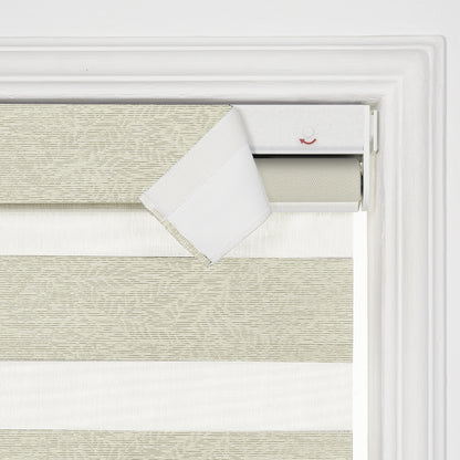 Berissa Custom No Drill Texture Day Night Blackout Zebra Blinds
