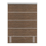 Berissa Natural Woven 70 Blackout Lien Fabric Roman Shades: Rear View