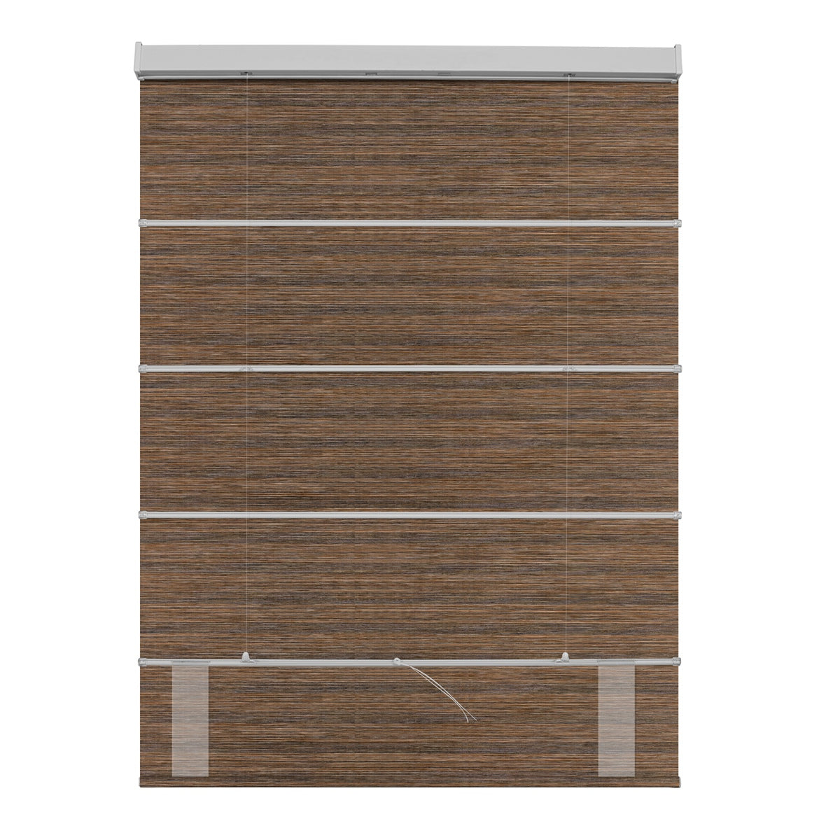 Berissa Natural Woven 70 Blackout Lien Fabric Roman Shades: Rear View