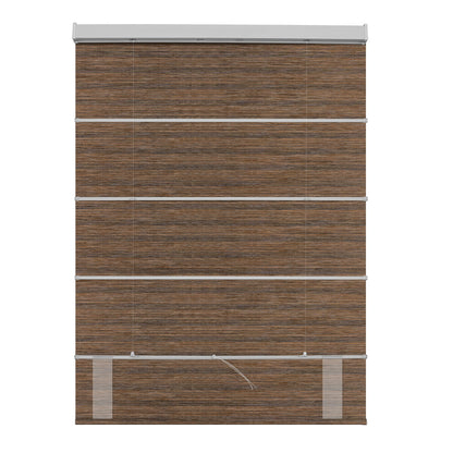 Berissa Natural Woven 70 Blackout Lien Fabric Roman Shades: Rear View