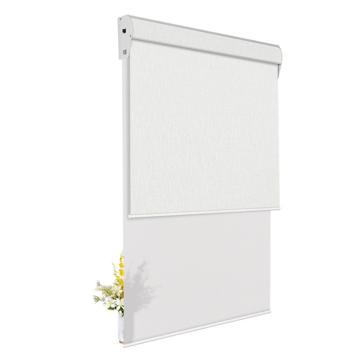 Berissa Cordless Double-Layered Reverse Roll Roller Shades with Valance