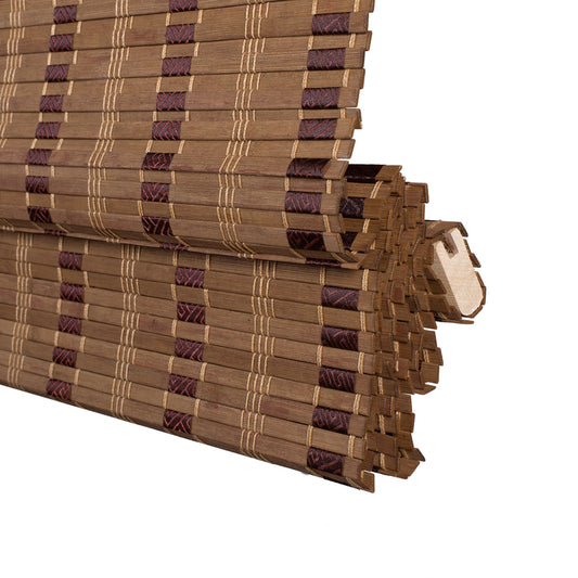 Berissa Minimalist Natural Contemporary Eco Chic Premium  Bamboo Shades close-up showcasing refined bamboo texture.