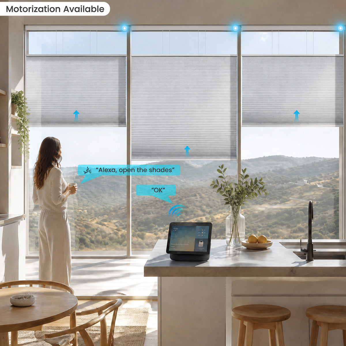 Berissa Custom No Drill Double Insulating Cellular Shades