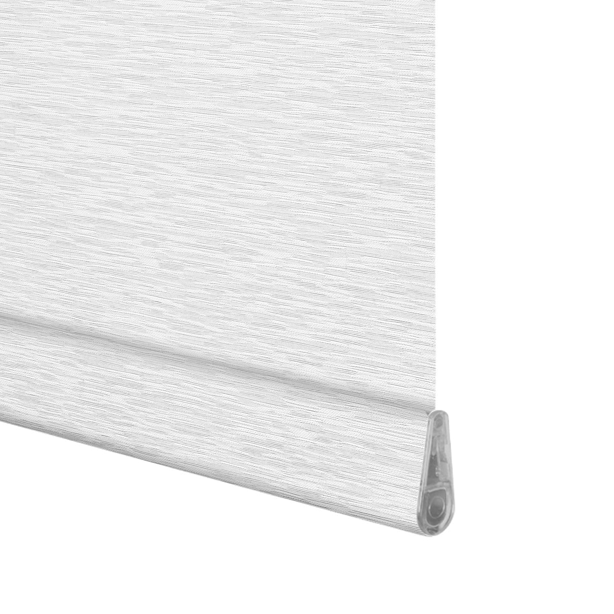 Berissa No Drill Light Filtering with Outside View Maze Jacquard Roller Blinds: Bottom Rail View