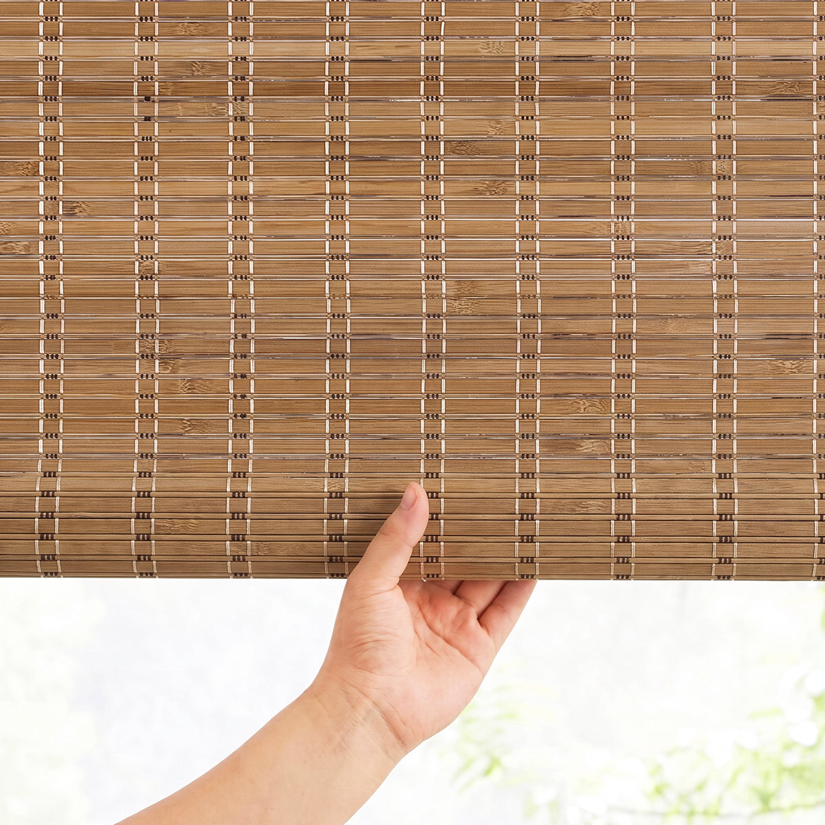 Berissa Cordless Warm Light Filtering Handcrafted Texture Bamboo Shades
